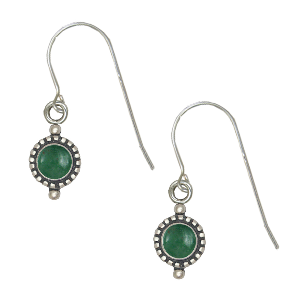 Sterling Silver Jade Gemstone Drop Dangle Earrings